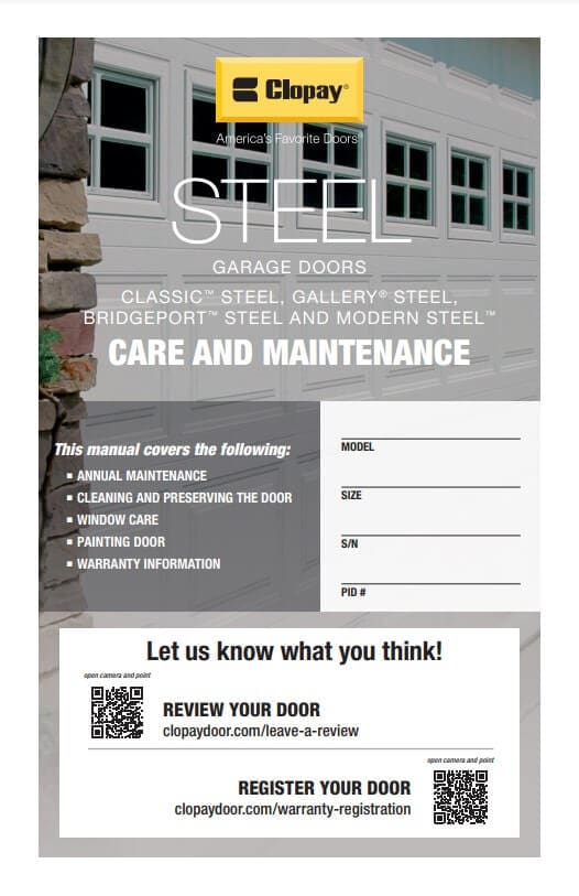 Steel Garage Doors Care and Maintenance