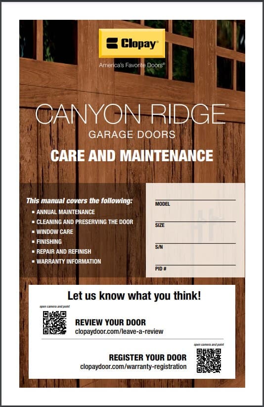 Canyon Ridge Collection Care and Maintenance